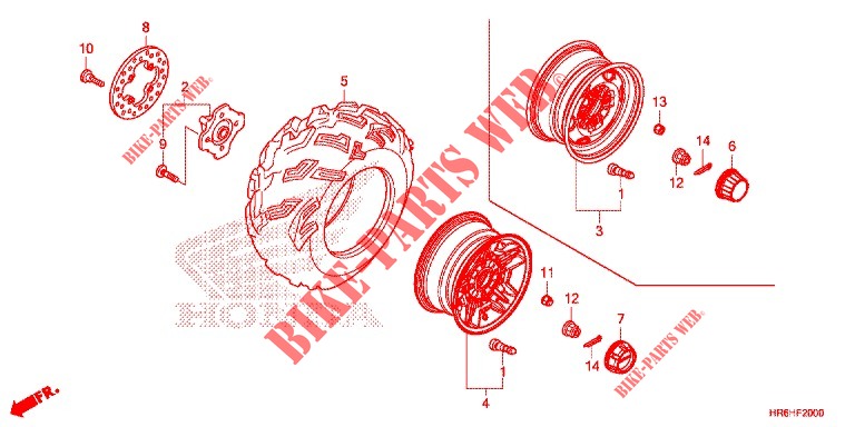 FRONT WHEEL for Honda FOURTRAX 500 RUBICON DCT EPS 2018
