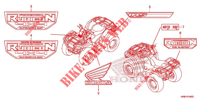 STICKERS for Honda FOURTRAX 500 RUBICON DCT EPS 2018