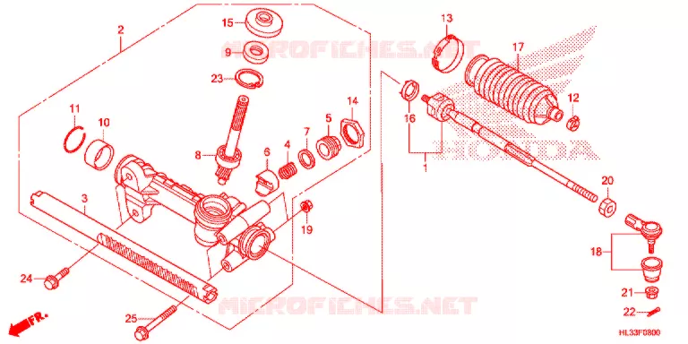 STEERING RACK - TIE ROD Honda ATV 700 PIONEER 2018  SXS700M4J