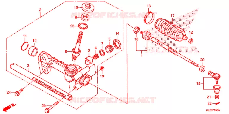 STEERING RACK - TIE ROD Honda ATV 700 PIONEER 2018  SXS700M4PJ