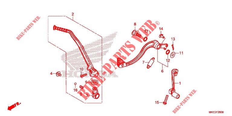 KICK STARTER ARM   BRAKE PEDAL   GEAR LEVER for Honda CRF 450 R 2018