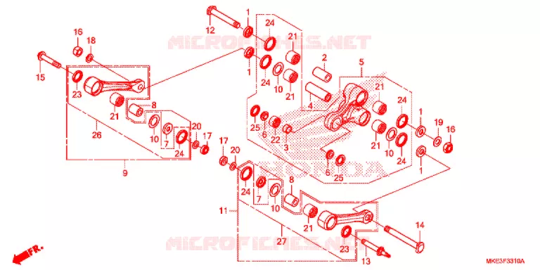REAR SHOCK & ROCKER ARM Honda MOTO 450 CRF 2018  CRF450RJ