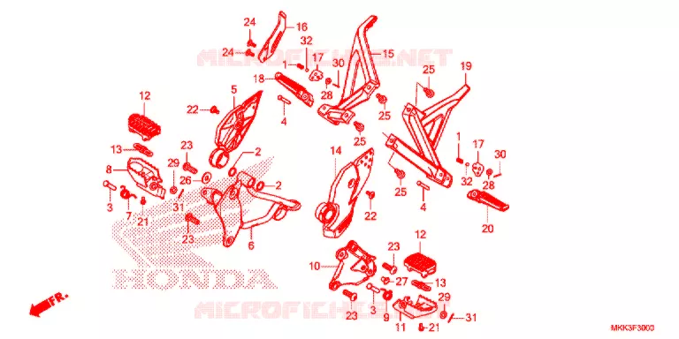 PEDAL Honda MOTO 1000 AFRICA-TWIN 2018  CRF1000ALJ
