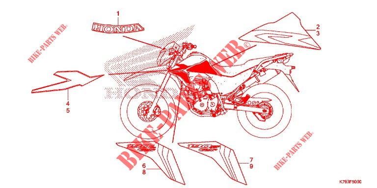 STICKERS for Honda XR 190 2019