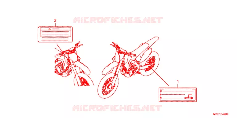 CAUTION LABEL Honda MOTO 450 CRF 2018  CRF450RJ