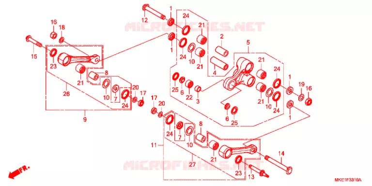 REAR SHOCK & ROCKER ARM Honda MOTO 450 CRF 2018  CRF450RJ