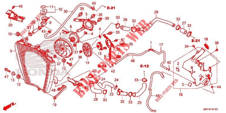 RADIATOR for Honda CBR 1000 RED 2018