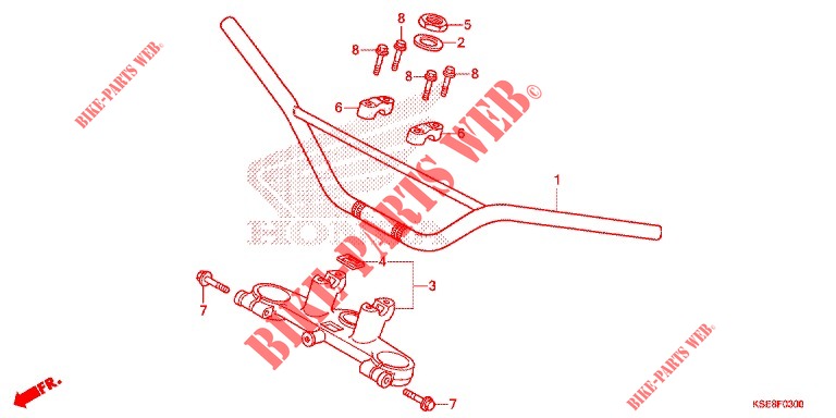 HANDLEBAR   TRIPLE CLAMP   STEERING STEM for Honda CRF 150 R BIG WHEELS 2018