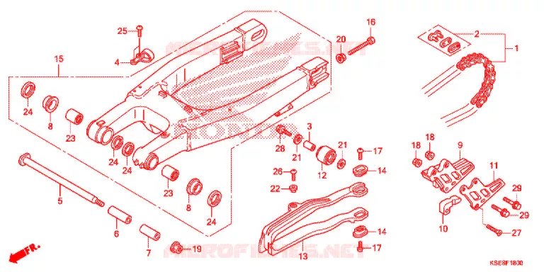 SWINGARM - CHAIN CASE Honda MOTO 150 CRF 2018  CRF150RJ