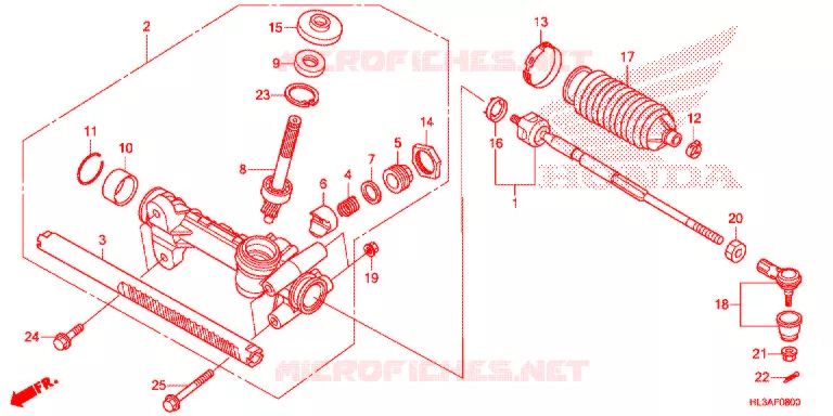 STEERING RACK - TIE ROD Honda ATV 700 PIONEER 2018  SXS700M2DJ