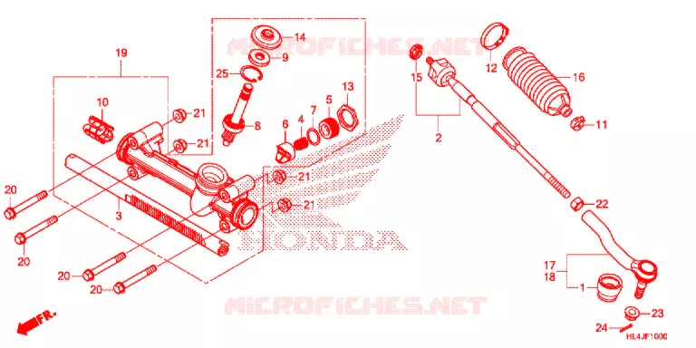 STEERING RACK - TIE ROD Honda ATV 1000 PIONEER 2018  SXS1000M5DJ