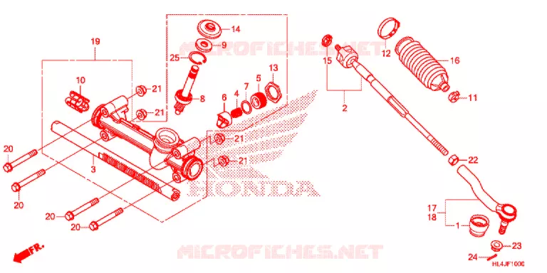 STEERING RACK - TIE ROD Honda ATV 1000 PIONEER 2018  SXS1000M5DJ