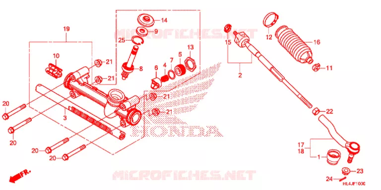 STEERING RACK - TIE ROD Honda ATV 1000 PIONEER 2018  SXS1000M5LJ