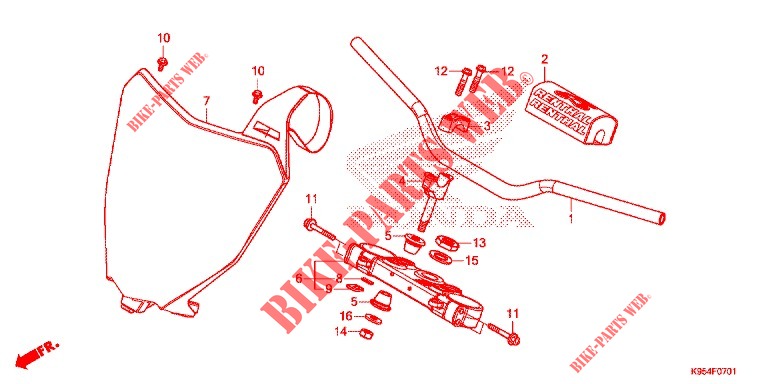 HANDLEBAR   TRIPLE CLAMP   STEERING STEM ('19) for Honda CRF 250 R 2019