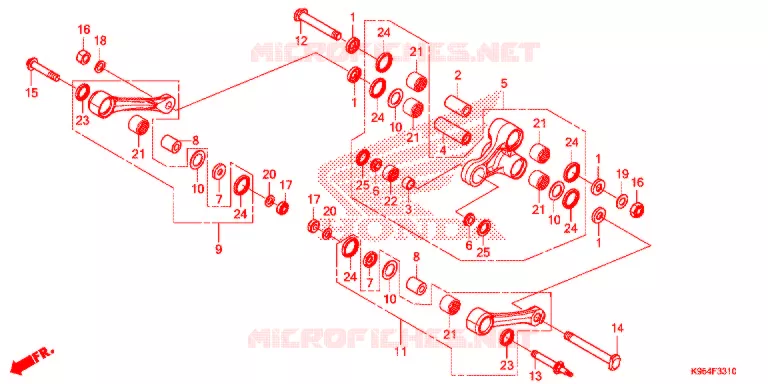 REAR SHOCK & ROCKER ARM Honda MOTO 250 CRF 2019  CRF250RK
