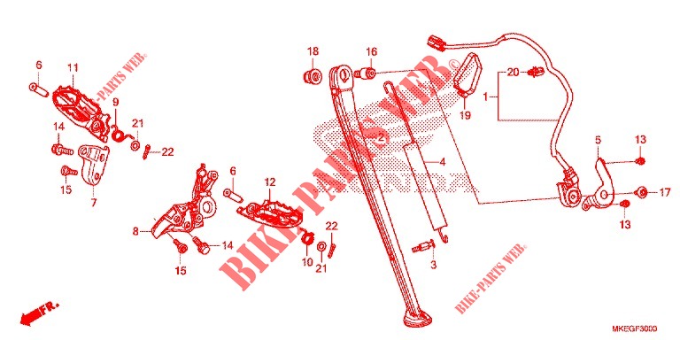 FOOT REST   STAND for Honda CRF 450 L 2019