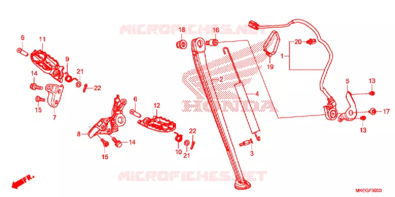 FOOT REST - STAND Honda MOTO 450 CRF 2019  CRF450LK