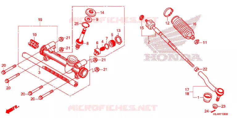 STEERING RACK - TIE ROD Honda ATV 1000 PIONEER 2019  SXS1000M3PK