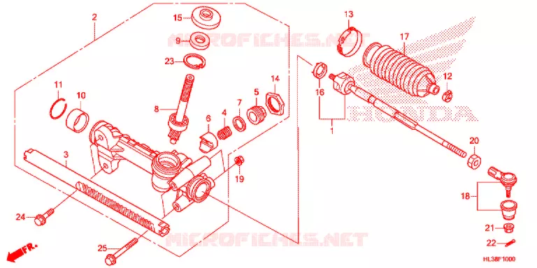 STEERING RACK - TIE ROD Honda ATV 700 PIONEER 2019  SXS700M2DK