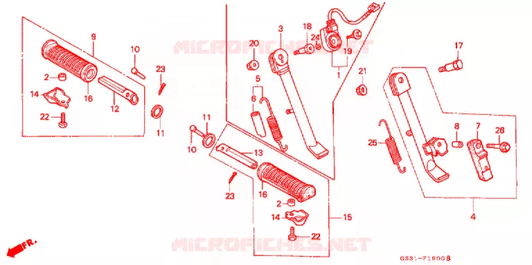 FOOT REST - STAND Honda MOTO 50 JAZZ 1986  CA50LG