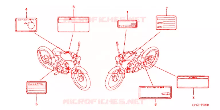 CAUTION LABEL Honda MOTO 50 other-models 2003  MP50DX3