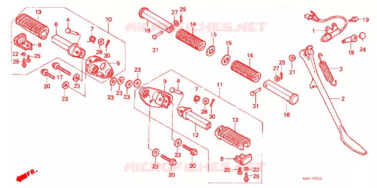FOOT REST - STAND Honda MOTO 400 STEED 1992  NV400CN