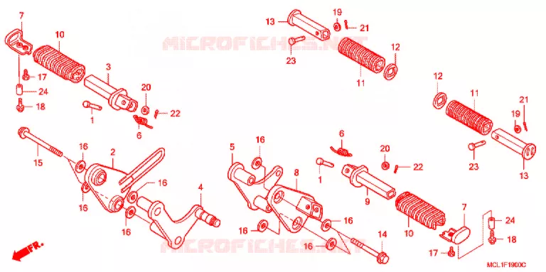 PEDAL Honda MOTO 400 SHADOW 2004  NV400DC4