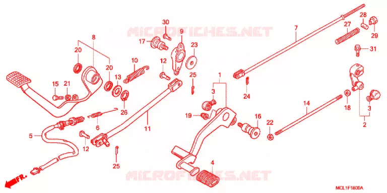 PEDAL Honda MOTO 400 SHADOW 2000  NV400DCY