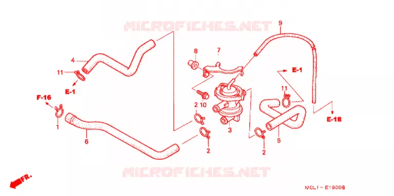 AIR INJECTION CONTROL VALVE (DCY-DC2) Honda MOTO 400 SHADOW 2000  NV400DCY