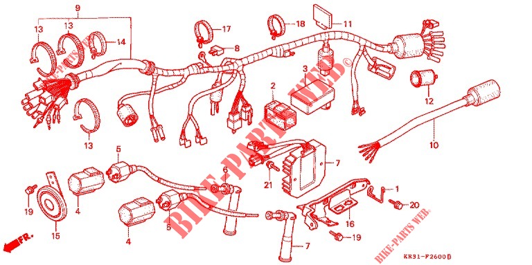WIRE HARNESS (CA250TF/TG/TH/TJ) for Honda REBEL 250 SPECIAL 1987