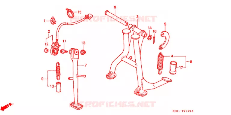 SIDE STAND Honda MOTO 250 JADE 1991  CB250FM
