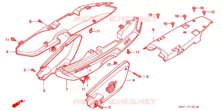 SIDE COVERS (C100CMP/CMS) Honda MOTO 100 C100 1994  C100CMP