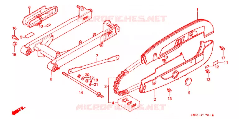 SWINGARM - CHAIN CASE (C100CMP/CMS) Honda MOTO 100 C100 1996  C100CMS