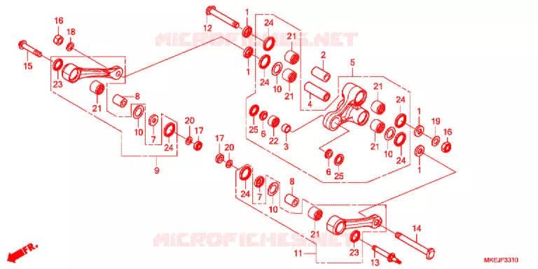 REAR SHOCK & ROCKER ARM Honda MOTO 450 CRF 2019  CRF450RK
