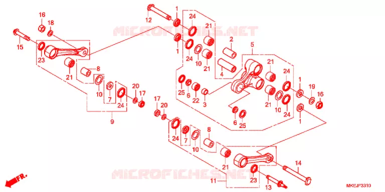 REAR SHOCK & ROCKER ARM Honda MOTO 450 CRF 2019  CRF450RXK