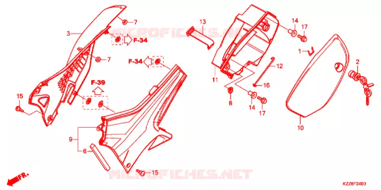 AIR CLEANER - SIDE COVER (CRF250RL/RDA/RLA/RLD) Honda MOTO 250 CRF 2019  CRF250RDAK