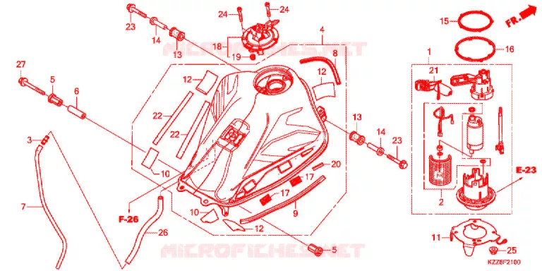 FUEL TANK (CRF250RL/RDA/RLA/RLD) Honda MOTO 250 CRF 2019  CRF250RLAK