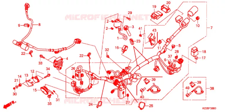 WIRE HARNESS (CRF250RL/RDA/RLA/RLD) Honda MOTO 250 CRF 2019  CRF250RLAK