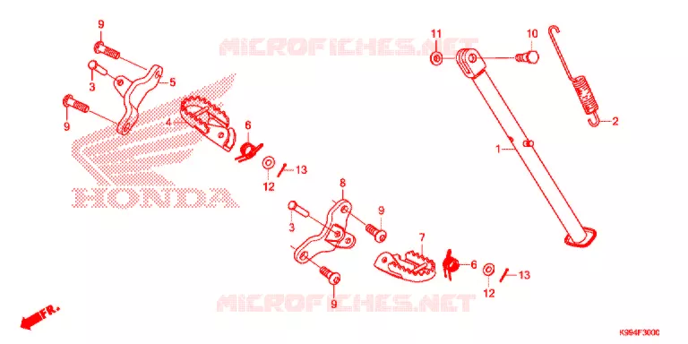 FOOT REST - STAND Honda MOTO 250 CRF 2019  CRF250FK