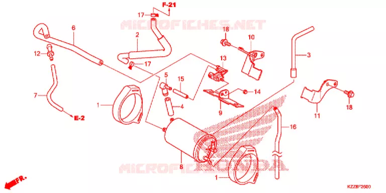 GAS RECYCLING SYSTEM Honda MOTO 250 CRF 2014  CRF250ME