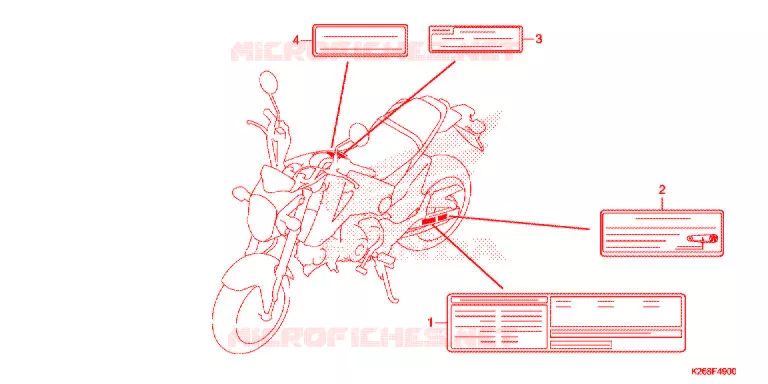 CAUTION LABEL Honda MOTO 125 MSX 2015  MSX125F