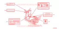 CAUTION LABEL for Honda SCOOPY 110 2013