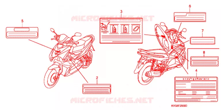CAUTION LABEL Honda SCOOTER 110 AIR-BLADE 2007  ANC110ART7