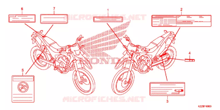 CAUTION LABEL Honda MOTO 250 CRF 2017  CRF250LF_TH