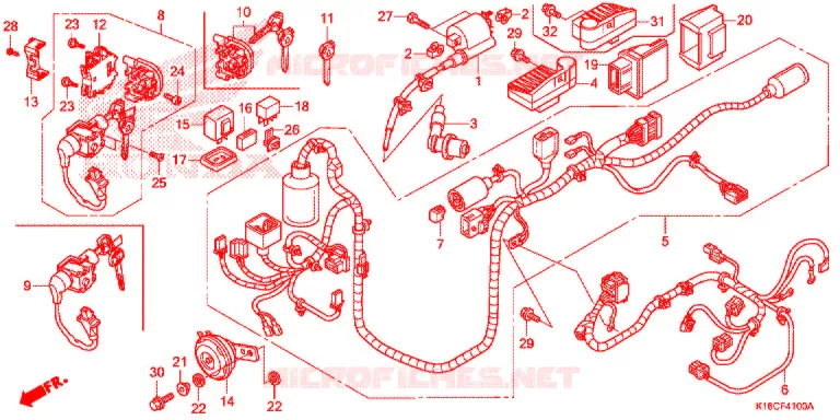 WIRE HARNESS Honda SCOOTER 110 SCOOPY 2014  ACF110CFE