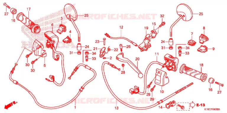 LEVER - SWITCH - CABLE Honda SCOOTER 110 SCOOPY 2016  ACF110CSFG
