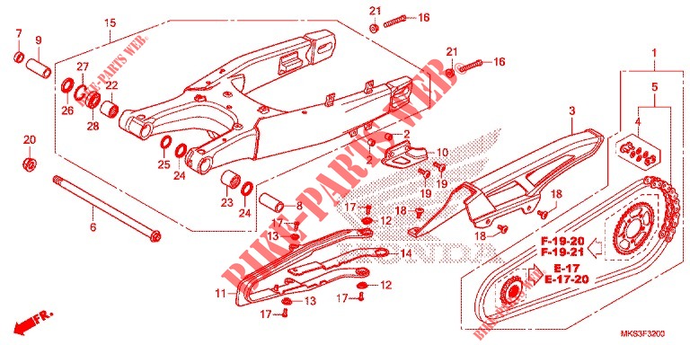 SWING ARM for Honda AFRICA TWIN 1100 DCT ADVENTURE SPORT 2020