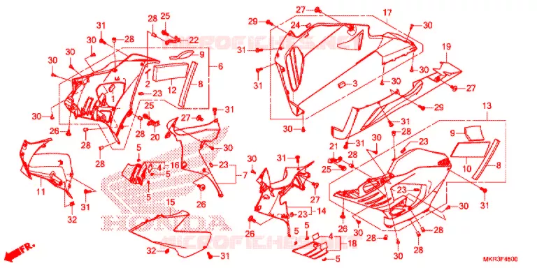 FRONT SIDE COWL Honda MOTO 1000 CBR 2021  CBR1000STM