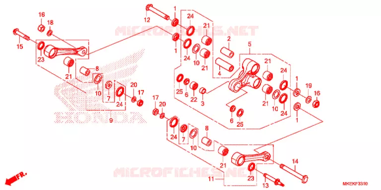 REAR SHOCK & ROCKER ARM Honda MOTO 450 CRF 2020  CRF450RWEL