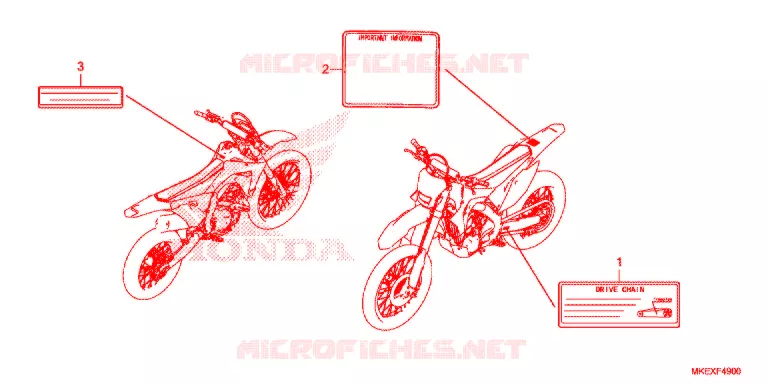 CAUTION LABEL Honda MOTO 450 CRF 2020  CRF450XK
